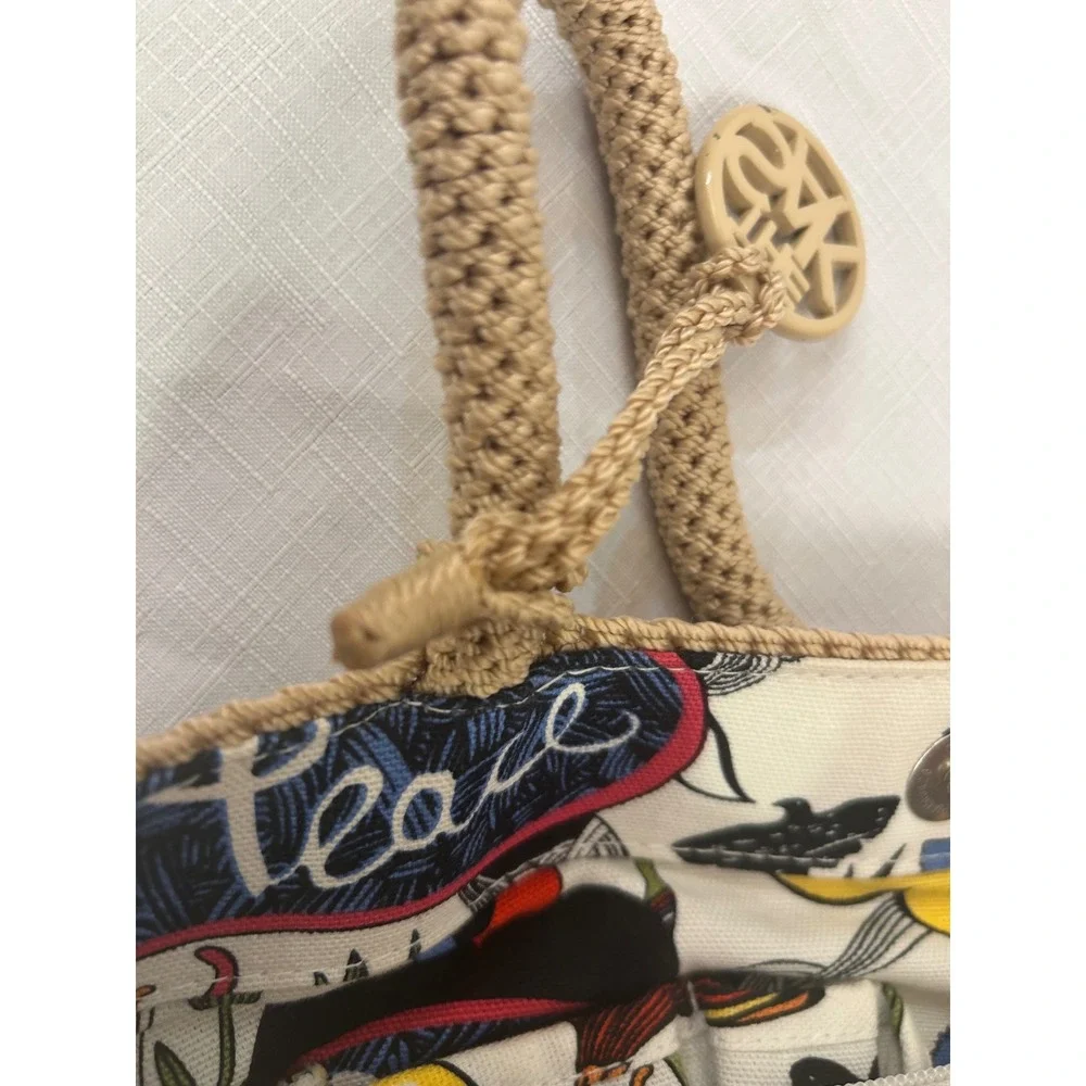 The Sak Crochet Tote Bag Medium Tan Beige Boho Shoulder Bag Women